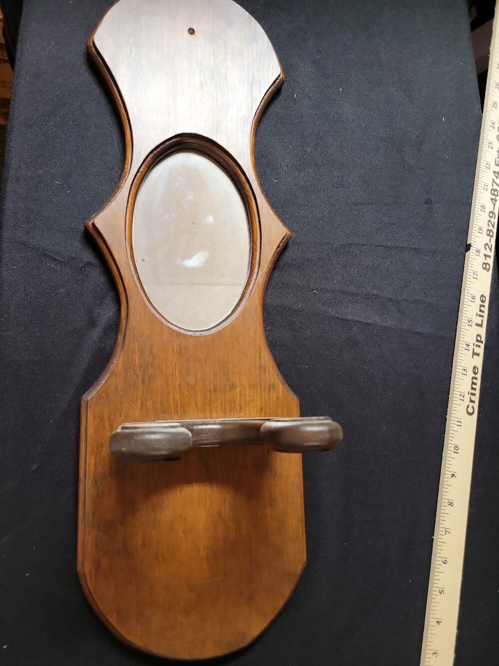 Vintage Solid Wood Wall Oil Kerosene Lamp Holder with Mirror